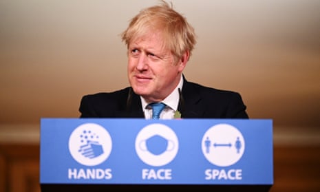 Boris Johnson at a briefing in November 2020.