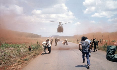 South Vietnamese flee Saigon in April 1975 with the help of the US military. Photograph by Dirck Halstead/Getty Images