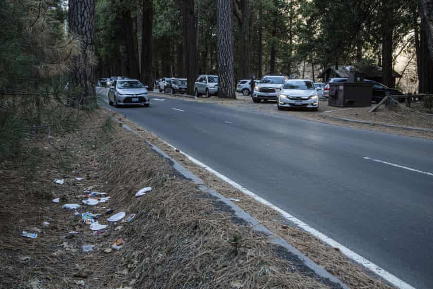 Trash has piled up at Yosemite amid the shutdown.