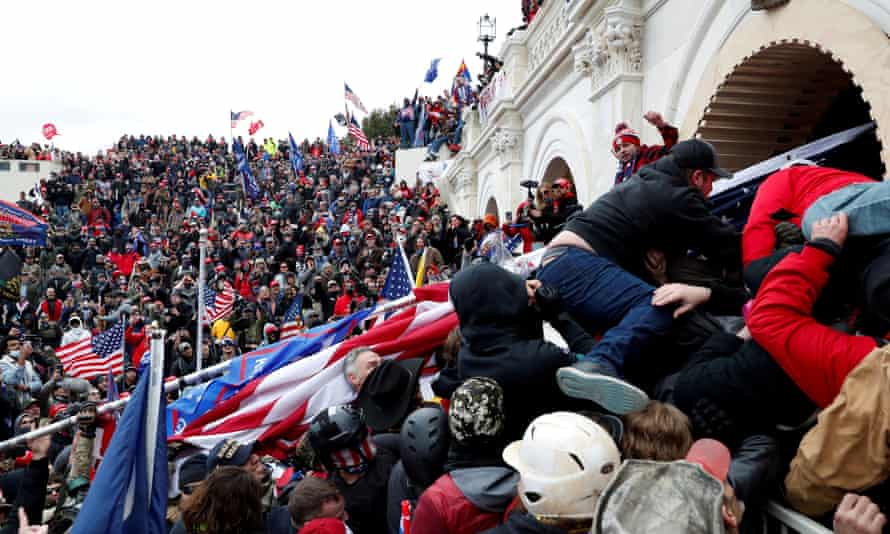 Pro-Trump protesters storm the US capital on January 6.