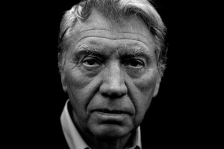 A black and white headshot of Don McCullin, pictured at the Hay festival in 2008