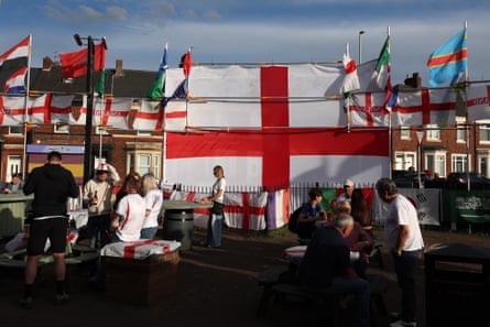 England fans hold a street party