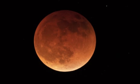 The blood moon during a total lunar eclipse