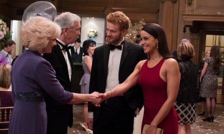 Parisa Fitz-Henley and Murray Fraser in Harry &amp; Meghan: A Royal Romance.