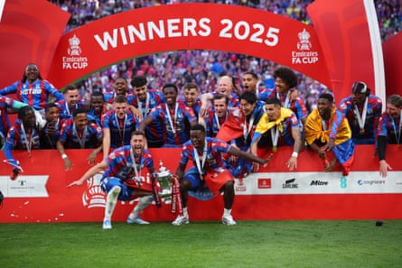 Crystal Palace players observe their FA Cup triumph successful May.