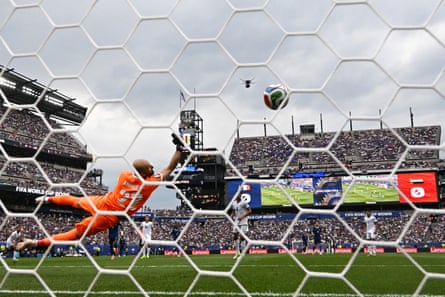 Kylian Mbappé's opening goal flies in at the Philadelphia Stadium