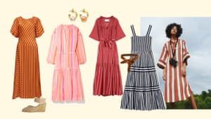 Swooping Stripes There is just something rather summery about a bold stripe, especially went teamed with contrasting colours. Keep the stripes as the focal point with minimal accessories. Leather brown belts break up the proportions and add shape whilst espadrilles will solidify the summer look. (L-R) Mono £53.40, warehousefashion.com Dorset £99, jigsaw-online.com Jikirt £234.50, LemLem net-a-porter.com Jolly Hoops £98, brinkerandeliza.com Red £129, plumo.com Belt £125, isabelmarant.com Cotton £110, jigsaw-online.com Towelling £625, joseph-fashion.com