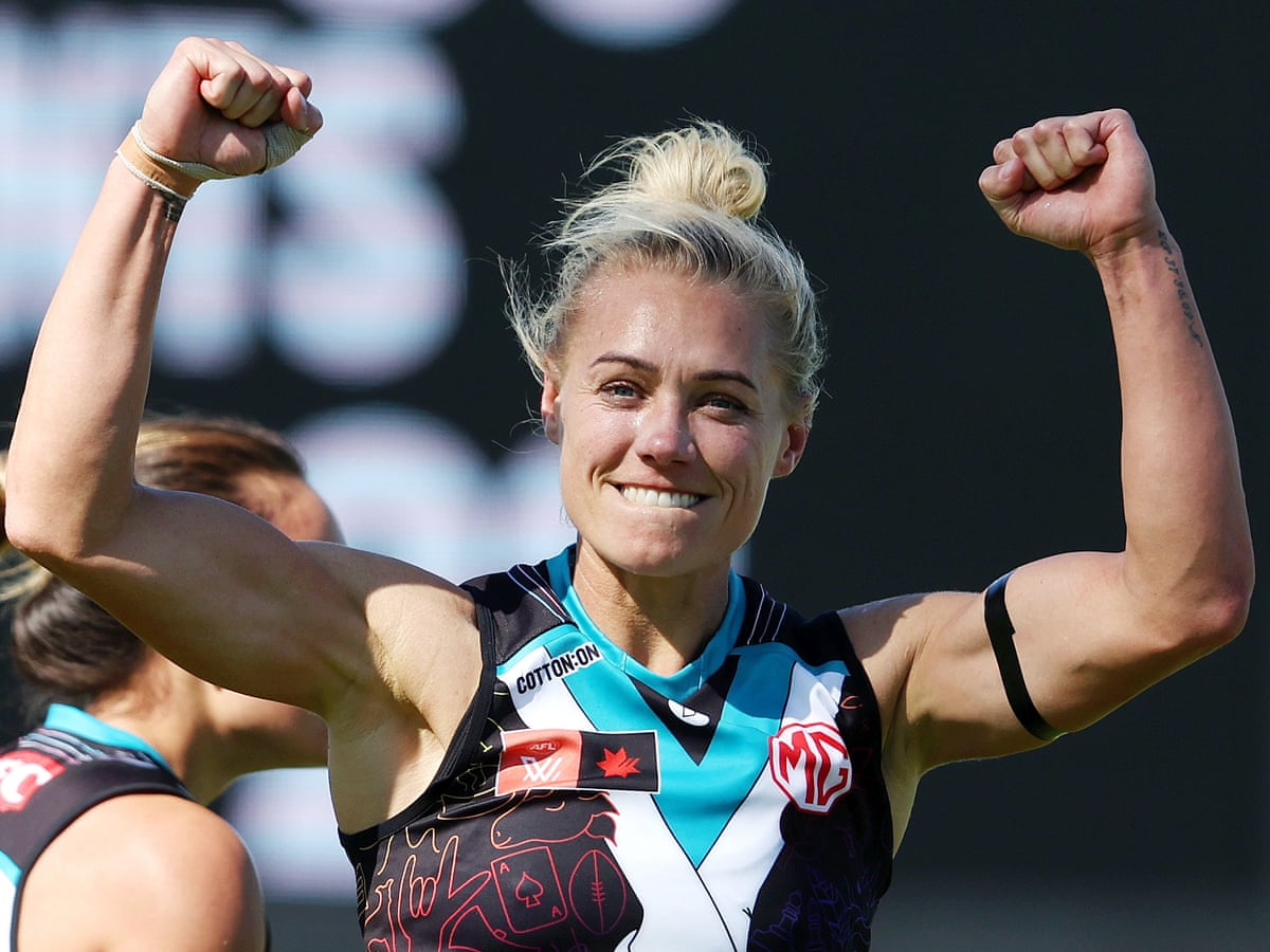 All-time great Erin Phillips signs off in style as Port trounce GWS | AFLW | The Guardian