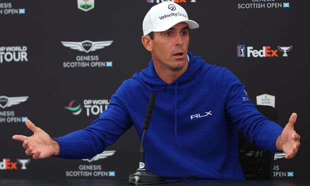 Billy Horschel at a press conference before the Scottish Open.