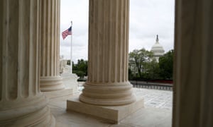 The US Capitol is seen from the supreme court in Washington DC on 27 April 2020.