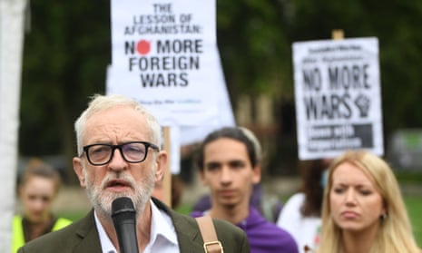 Jeremy Corbyn at a Stop the War coalition protest in August 2021.