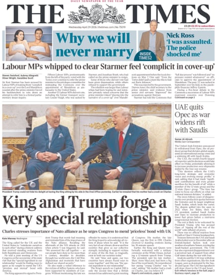 Front page of the Times