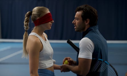 Interruption Ella Lily Hyland as Justine and Aidan Turner as Glenn in Fifteen-Love.