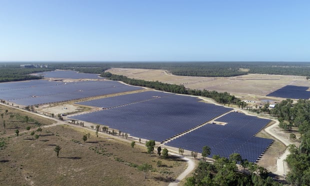 The Darling Downs solar farm in Queensland. The region, known for its coal and gas, has seen a rise in renewable energy projects