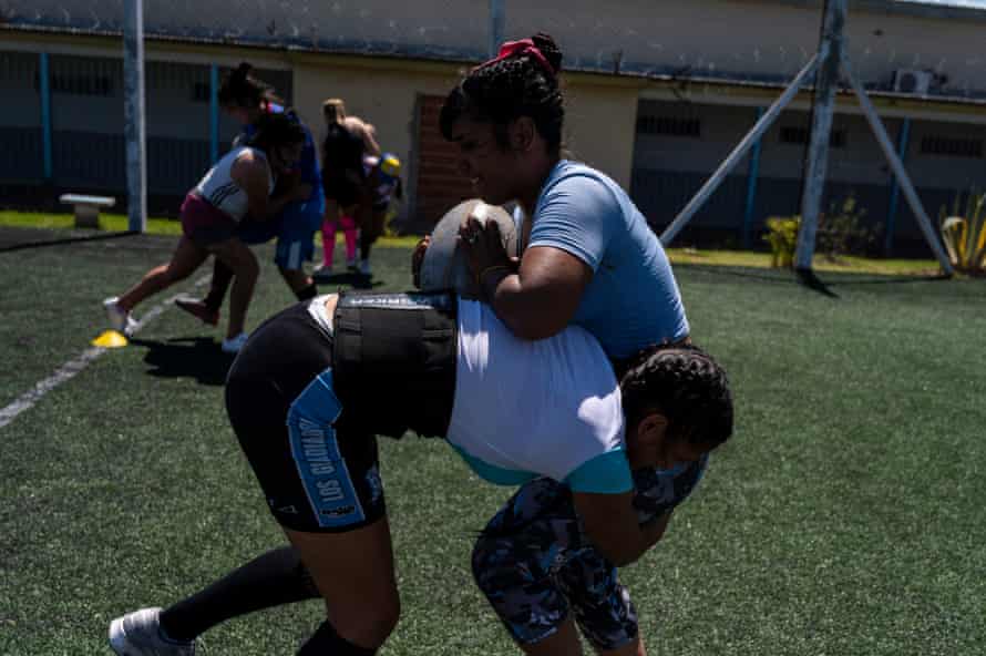 Inmates play rugby in Unit 47