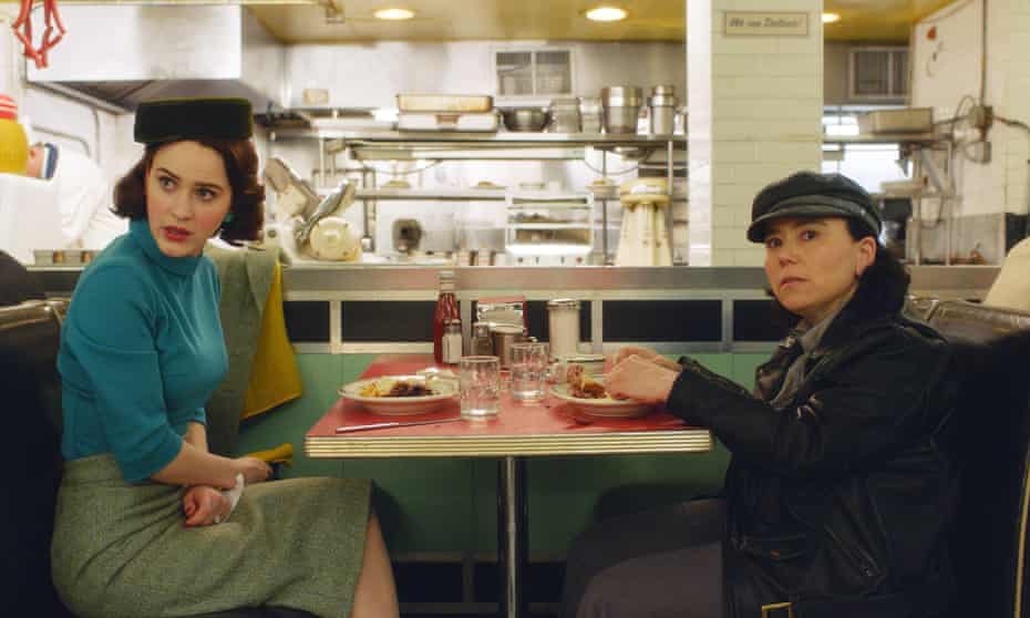 Rachel Brosnahan and Alex Borstein in The Marvelous Mrs. Maisel.
