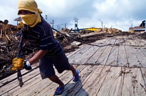 A logging mill in the Amazon Basin, Peru.