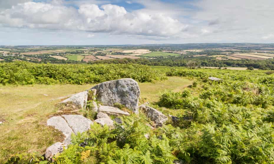 Godolphin Hill con vistas al oeste de Cornualles.