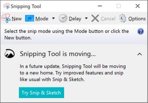The long-standing Snipping Tool is marked for death.
