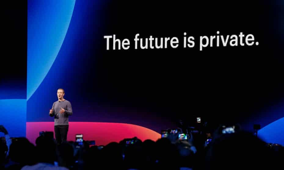 Mark Zuckerberg announcing new Facebook, Messenger, WhatsApp, and Instagram privacy features on 30 April.