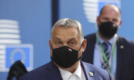Hungary’s prime minister Viktor Orbán arrives for an EU summit at the European council building in Brussels on 15 October