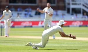 Stuart Broad of England drops Tim Southee of New Zealand off Ollie Robinson