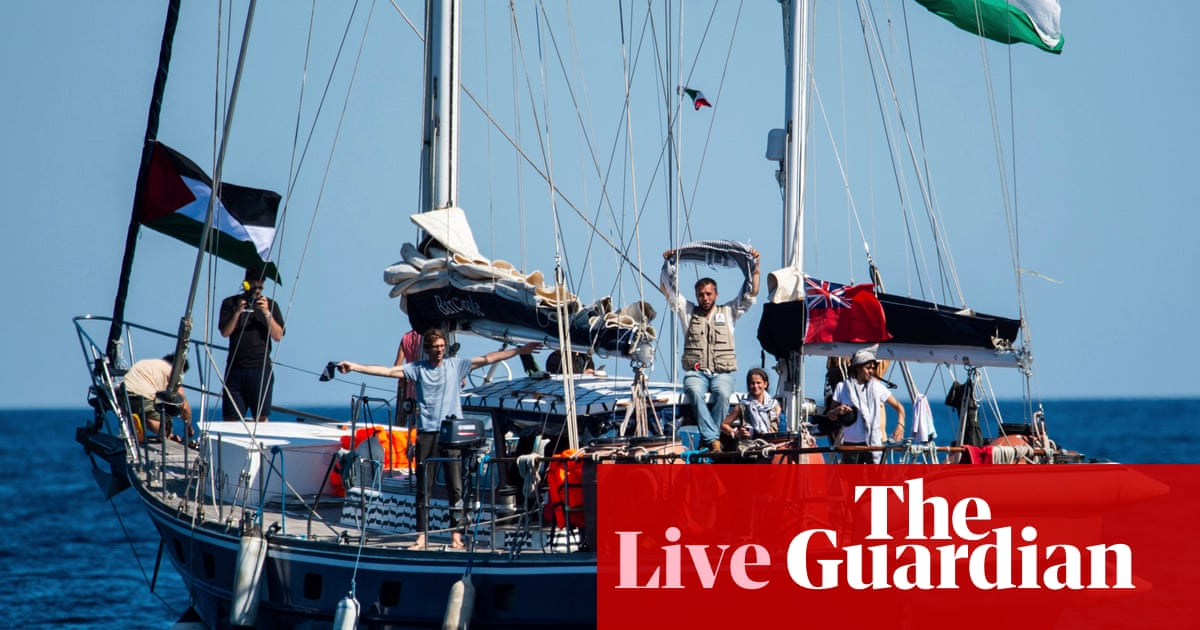 Communications lost with Gaza-bound aid ship Madleen after Israeli navy tells it to change course live