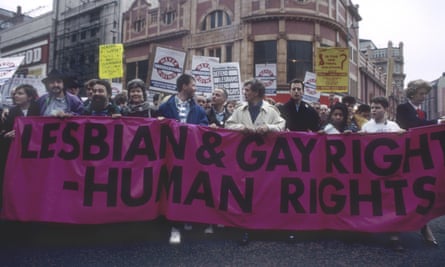 A demonstration against section 28 of the Local Government Bill preventing ‘promotion’ of homosexuality by local authorities (including schools), London 1988.
