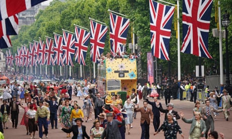 The 1950s decade dancers on the Mall during the Platinum Jubilee pageant in front of Buckingham Palace