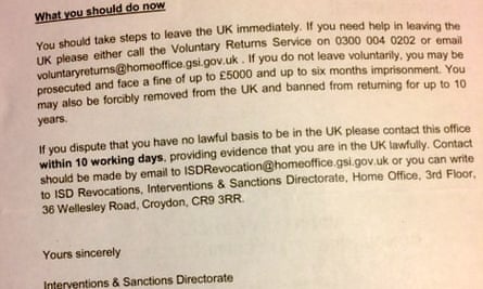 Home Office immigration letter