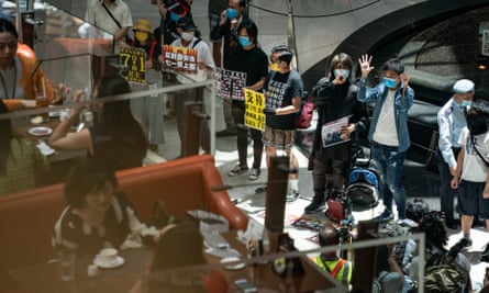 A rally against the security law in Hong Kong