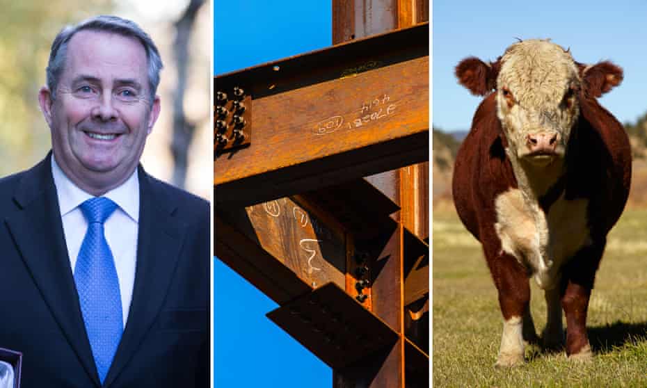 What links Liam Fox, steel girders and a cow? Yes, you guessed it ...