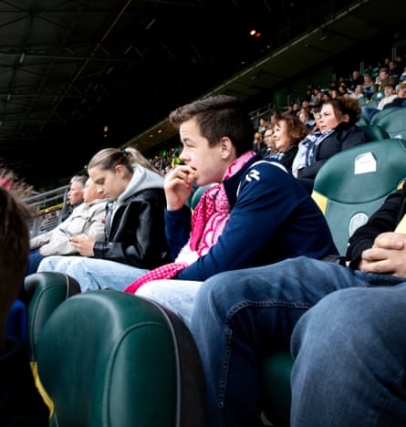 Fortuna Sittard fans watch the game against Den Haag