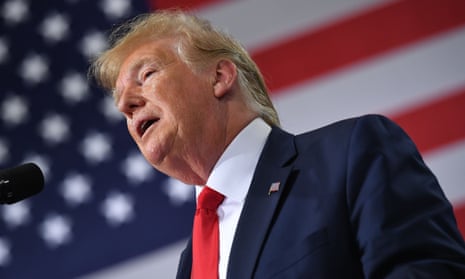US-POLITICS-TRUMP<br>US President Donald Trump speaks on the United StatesMexicoCanada Agreement (USMCA) trade agreement at Derco Aerospace Inc. plant in Milwaukee, Wisconsin on July 12, 2019. (Photo by MANDEL NGAN / AFP)MANDEL NGAN/AFP/Getty Images