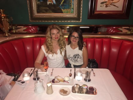Amy Remeikis with her friend Sarah in a restaurant
