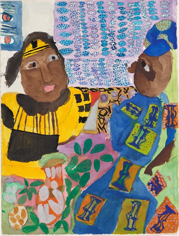 Easy entertainment... Mawuena Kattah, Me and Mom Looking at Flower Pots, 2016.