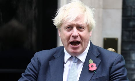 Boris Johnson with poppy in buttonhole