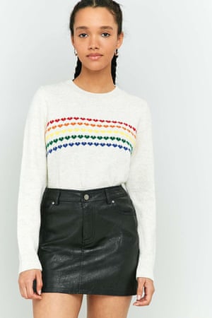 Urban Outfitters’ rainbow heart motif jumper