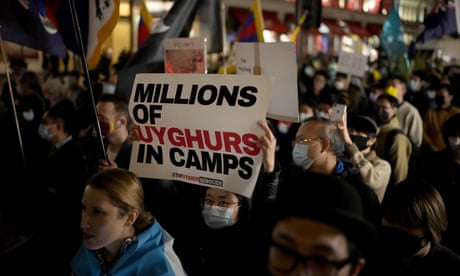 A demonstration in London in October protesting against China’s treatment of the Uyghur people in Xinjiang.