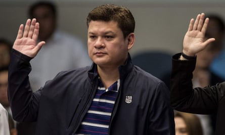 Paolo Duterte attends a senate hearing in Manila.