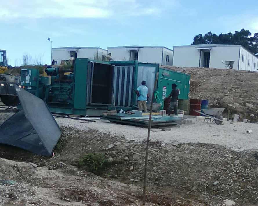 The alternative accommodation is still being built, despite assurances from the Australian government that the camp is complete and habitable.