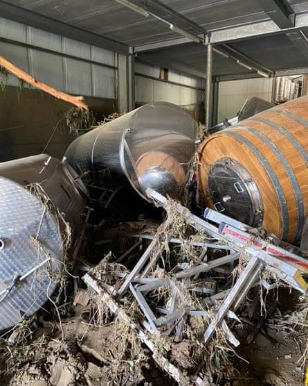 Flood damage at the Meyer-Näkel winery in Dernau, Germany