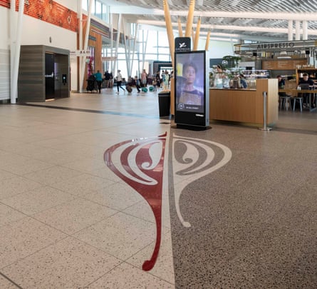 Māori design and storytelling features throughout the New Plymouth airport.