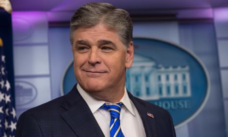 Fox News host Sean Hannity in the White House briefing room.
