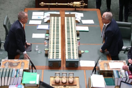 Prime Minister Malcolm Turnbull and opposition leader Bill Shorten after question time