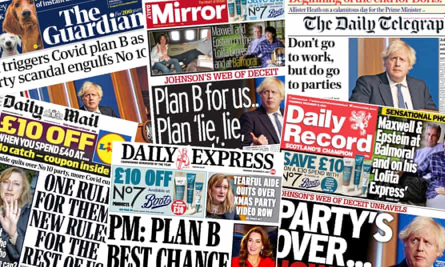Front pages composite, 9 December 2020