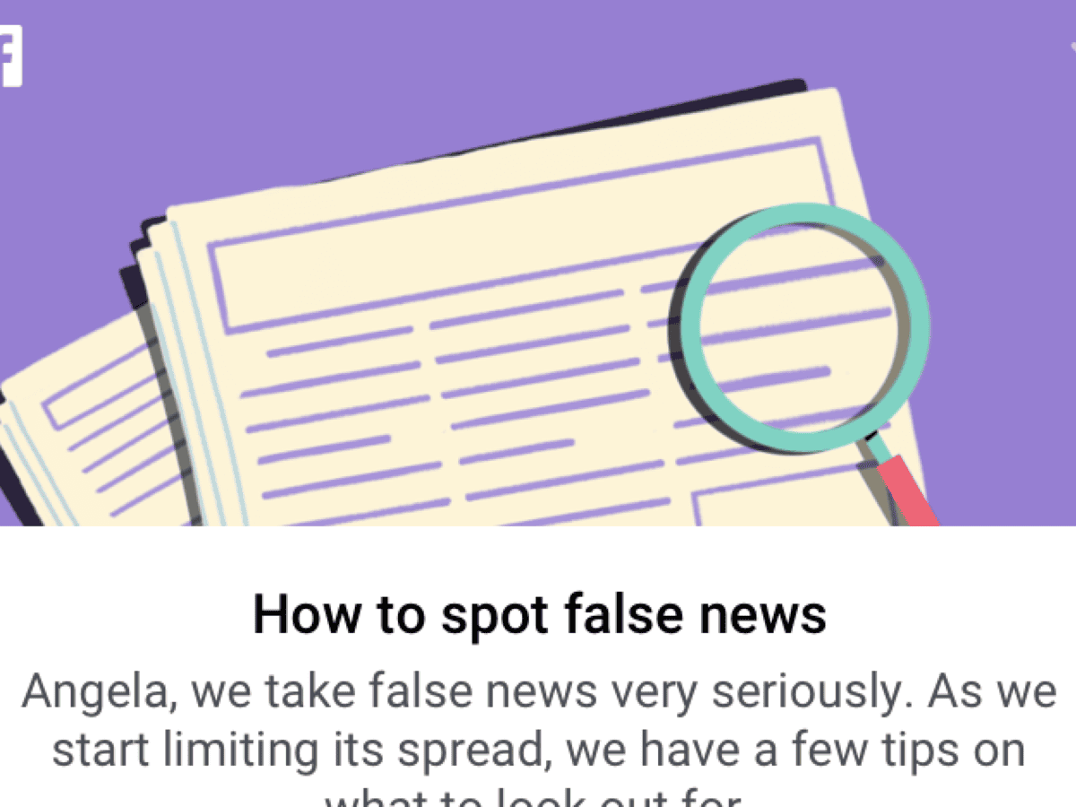 Facebook to offer users tips on spotting fake news, Facebook