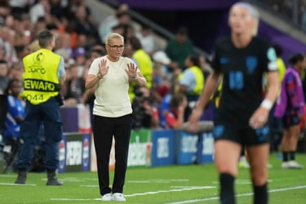 Sarina Wiegman on touchline.