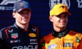 Max Verstappen (left) and Lando Norris pose before the Monaco Grand Prix.