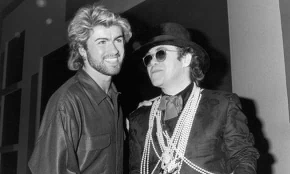 George Michael with Elton John in 1985